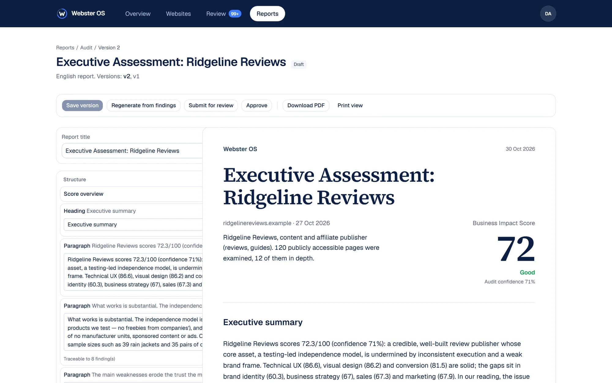 The client-ready report